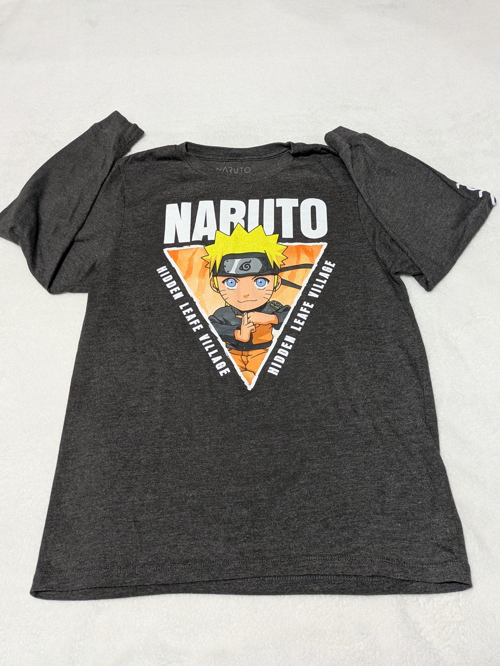 Naruto Shippuden Long Sleeve Graphic T-Shirt Gray Boys XL (14/16) Leaf Village